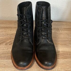 Nisolo Black Leather Heeled Boots